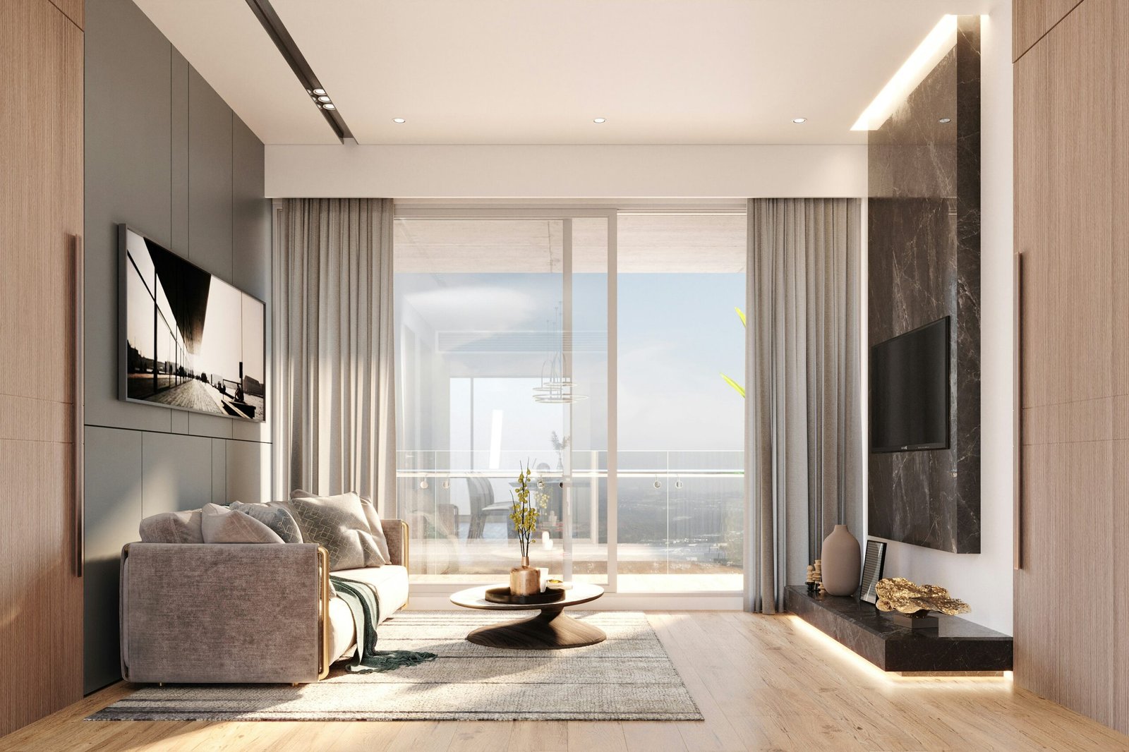 Sauberer Boden unter einem Teppich